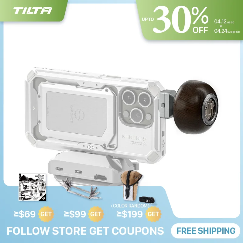

Круглая усовершенствованная ручка TILTA Khronos TK-CWH-SG/TK-CWH-TW для iPhone Cage 15 Pro/15 Pro Max Cage