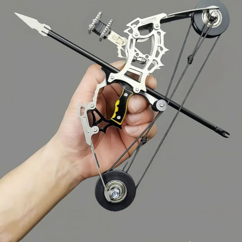 Mini Compound Bow Archery Bow New Stainless Steel Small Pulley Composite Bow Arrow Novice Parent-child Practice Shooting Set