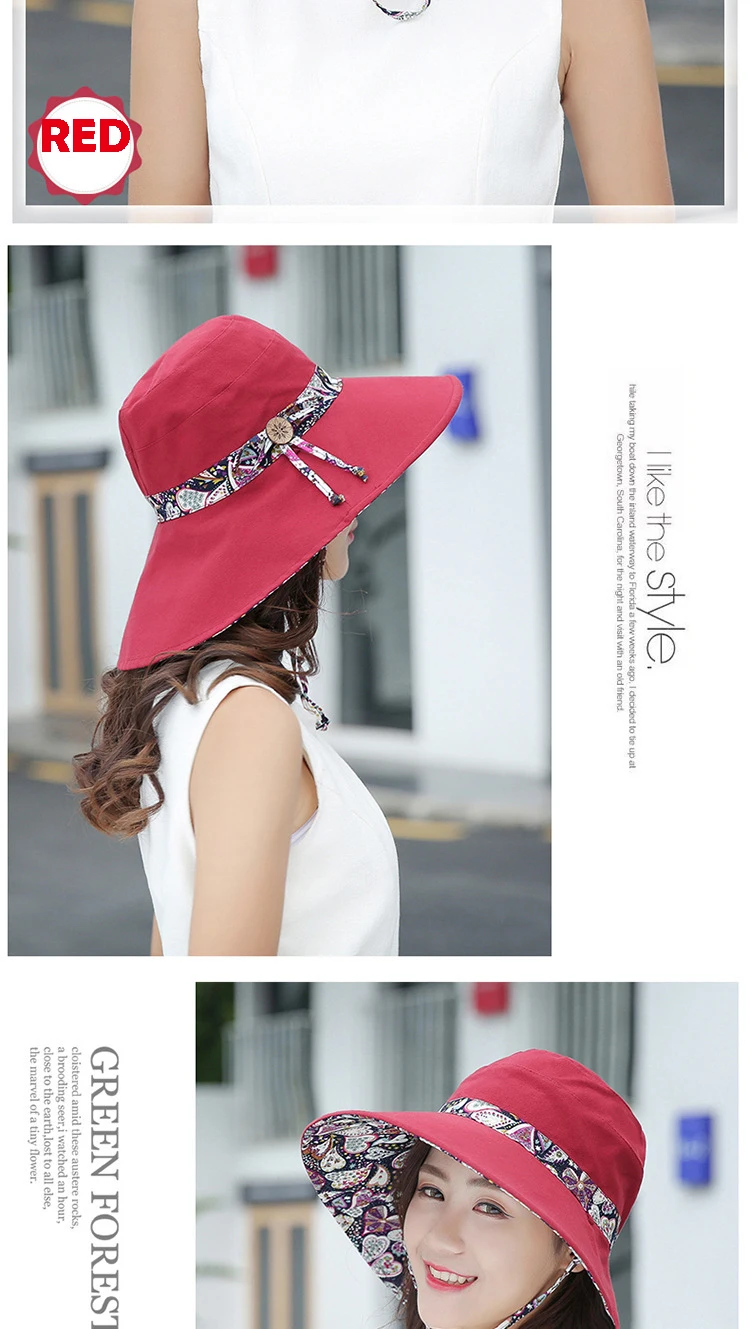 Bucket Hat, Panama Damen-Sonnenschutzhut im koreanischen Stil, Strandhut, winddichter, atmungsaktiver Hut, Hüte für Damen, Reisemütze S67 – Detail 3