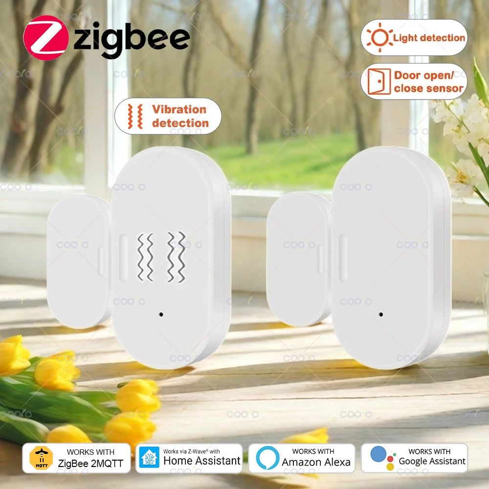 ZigBee 3.0 Smart Window Door Sensor Detector mit Lux- oder Vibrationserkennung Home Security Alarm funktioniert mit Z2M in Home Assistant