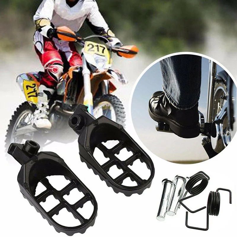 

2Pcs Motorcycle Foot Pegs Pedals Footpeg Footrests Mount for Aluminium Pit Bike