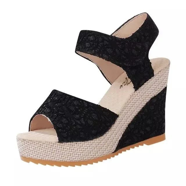 Hoge Hakken Wig Platform Vis Mond 2022 Nieuwe Vrouwen Peep Toe Sandalen Vrouwen Schoenen Comfort Zomer Designer Schoenen