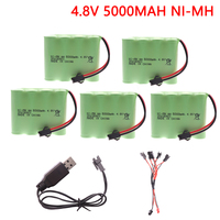 4.8V 5000MAH NI-MH battery rechargeable AA battery pack with charger For RC toys Tanks robots cars trains robot model accessory