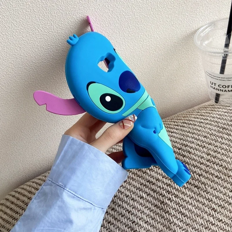 Disney Cartoon Stitch Creative 3D Silicone Phone Case for IPhone 11 12 13Pro Max XR XS Max 7 8P Cute Modeling Anti-drop Cover