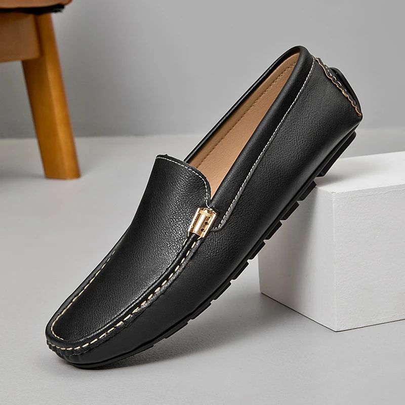 Large Size 45 46 47 Penny Loafers Men Boat Shoes Man Moccasins Suede Leather Slip On Flats Classic Mens Casual Driving Shoes