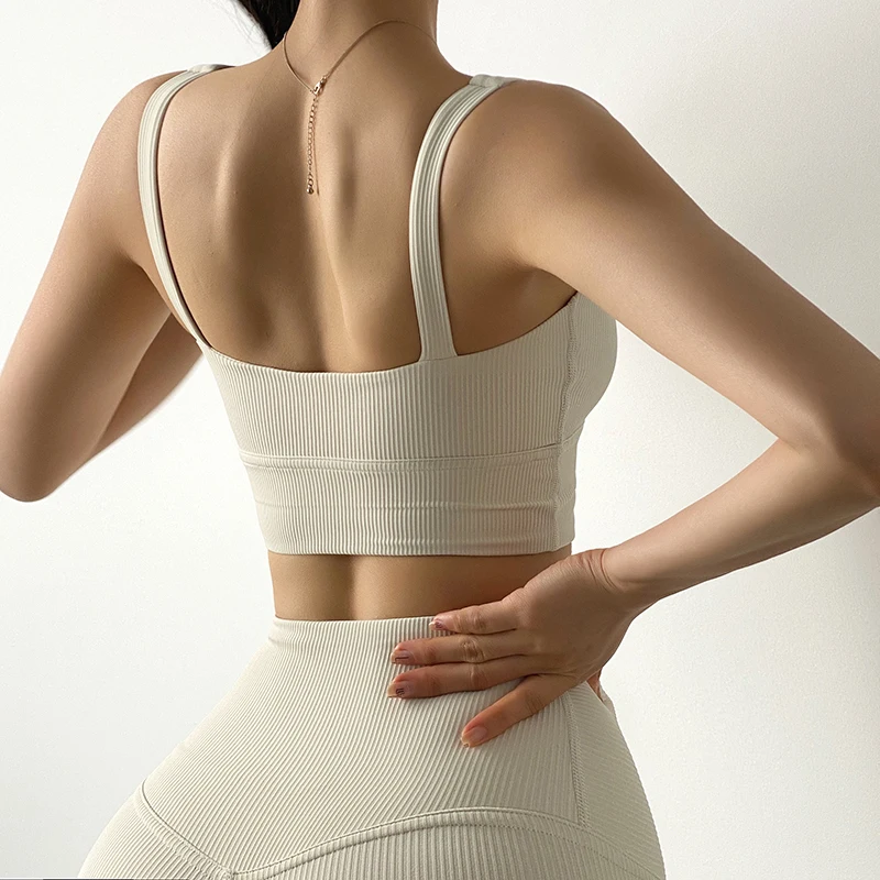 Seamless Women Sports Bras Solid Color Gym Fitness Training Tops Women\'s Stretchy Breathable Yoga Bra Vest Sportswear For Women