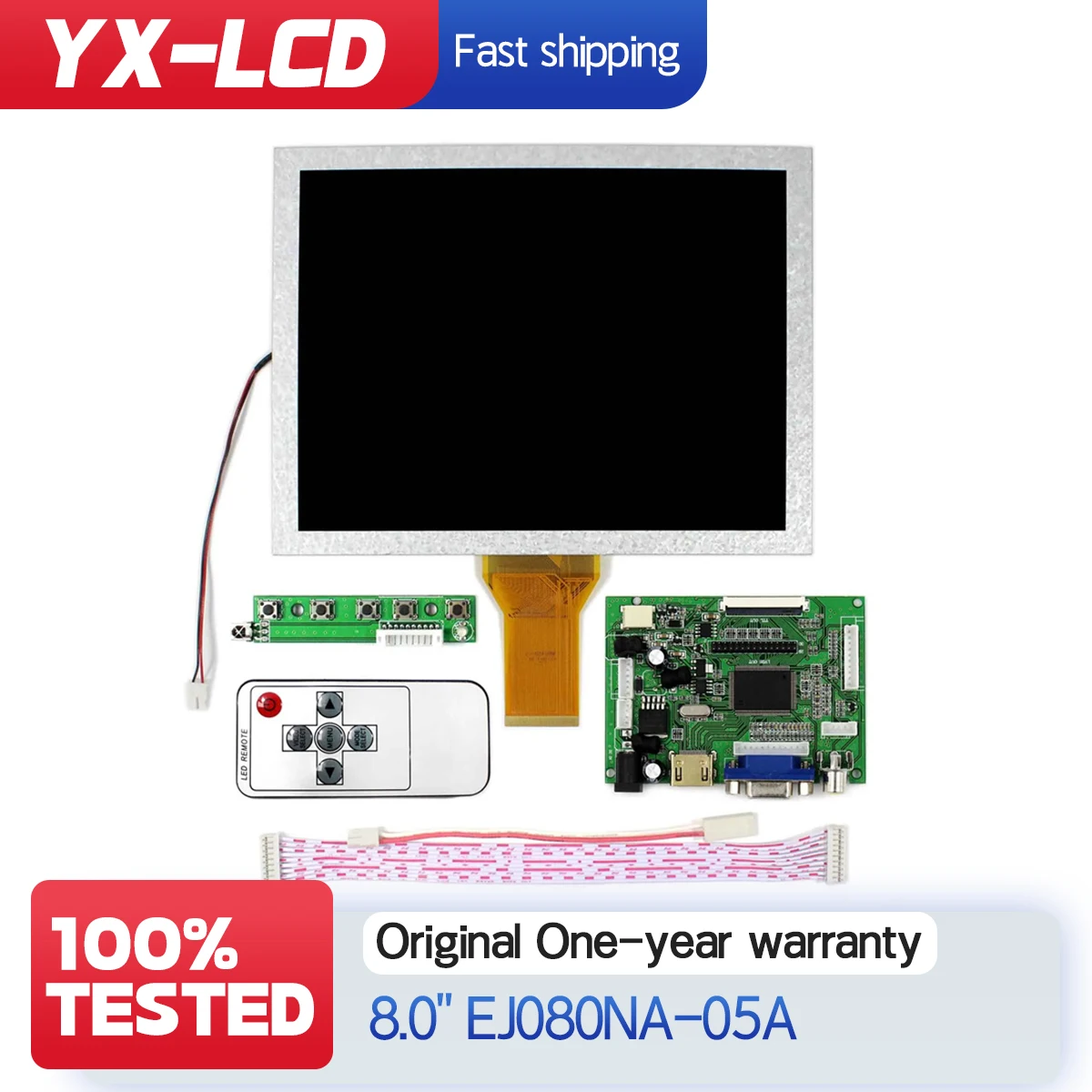 

8-дюймовый ЖК-дисплей 800x600 EJ080NA-05B EJ080NA-05A, ЖК-экран HD+VGA 2AV, плата контроллера ЖК-дисплея