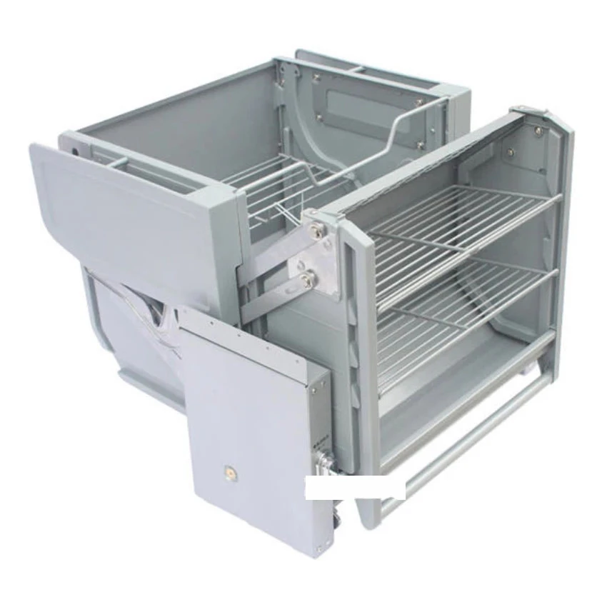 

Kitchen Top Cabinet Lifting Basket Fridge Double Layer Large Capacity Seasoning Pull Basket Cabinet 4-Gear Double Buffer Damping