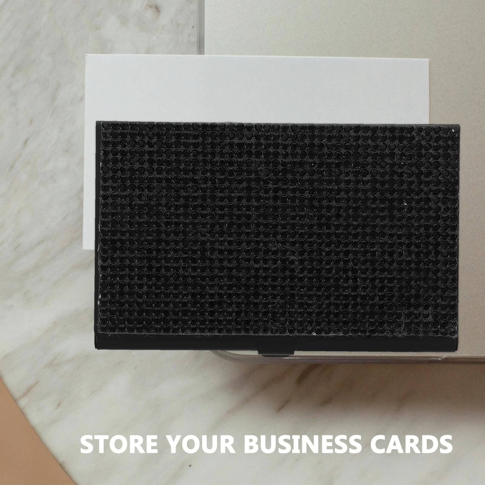 

Business Card Box Portable Compact Stable Office Cards Container Desktop Storage Organizer Business Cards Container