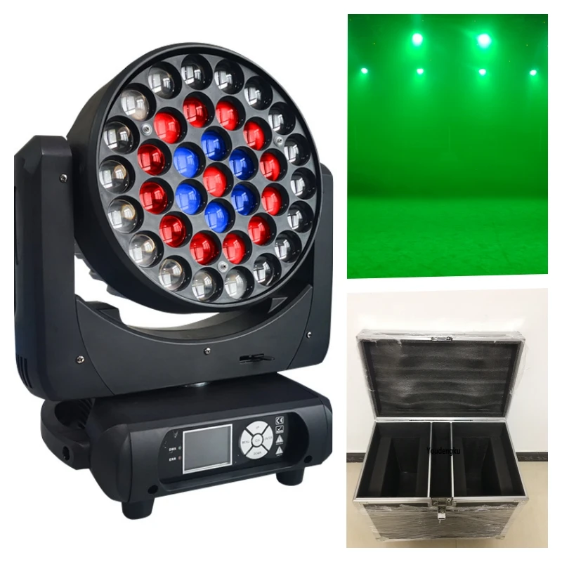 

4pcs with flightcase 37 x 15w led rgbw moving head light New Big Bee Eye led zoom beam wasb 3 in 1 dmx stage lightings