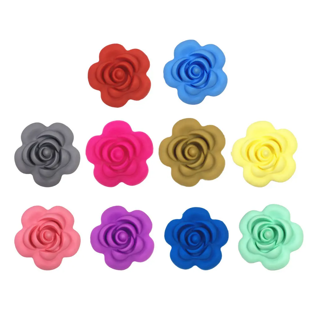 

10Pcs Baby Pacifier Silicone Soft Colored Rose Shaped Safe Food Grade Infant Teether Pacifier Soother for Toddlers
