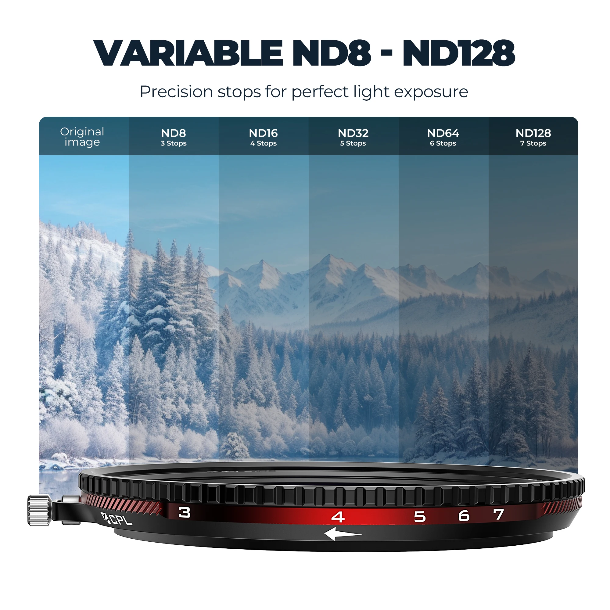 Freewell V2 Magnetic Hybrid VND/CPL 3-7 Stops Filter - Digital Cameras Premium Quality Adjustable VND and CPL Filter Combo