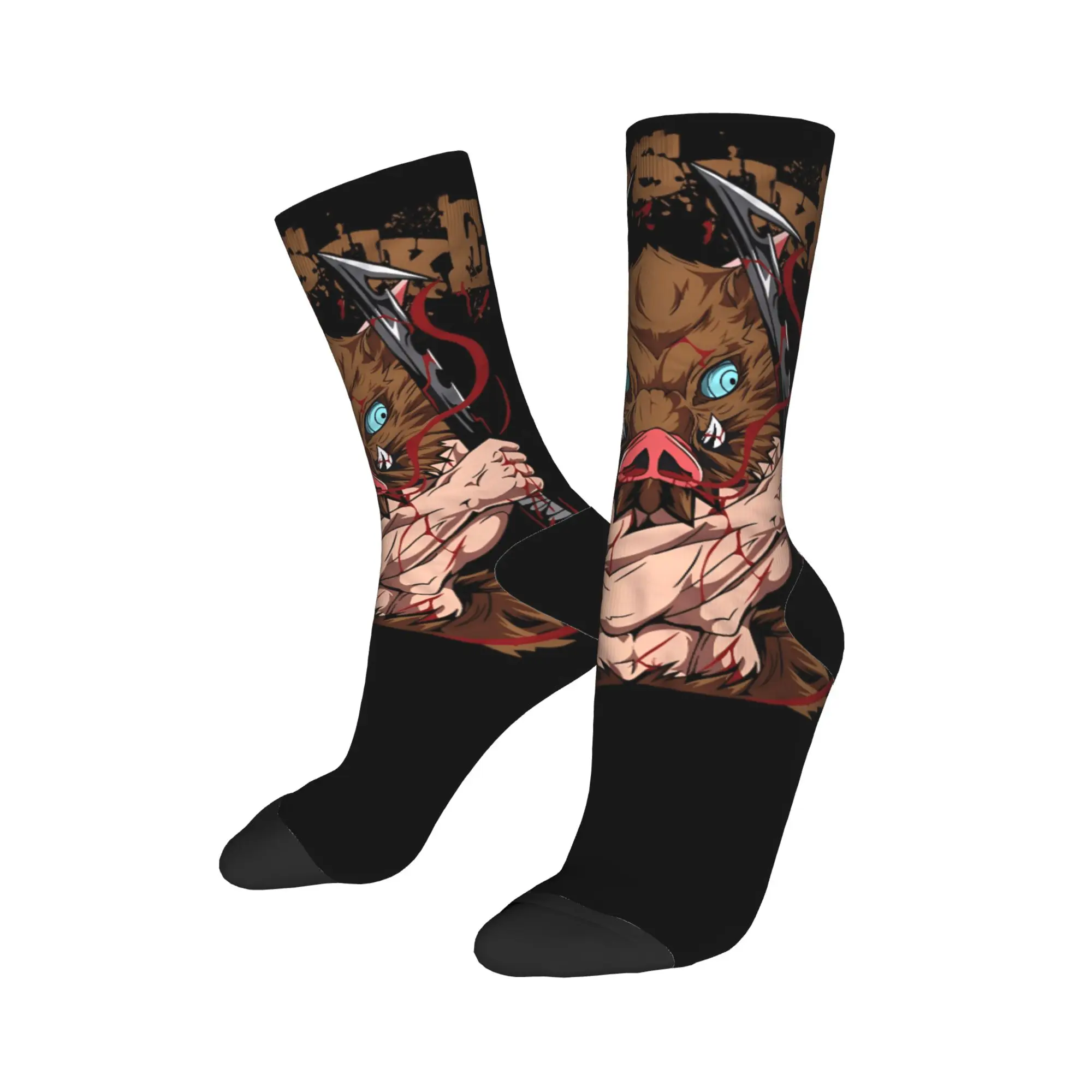 Inosuke Socks Demon Slayered Anti Skid Stockings Men Comfortable Running Sports Socks Spring Casual Graphic Socks