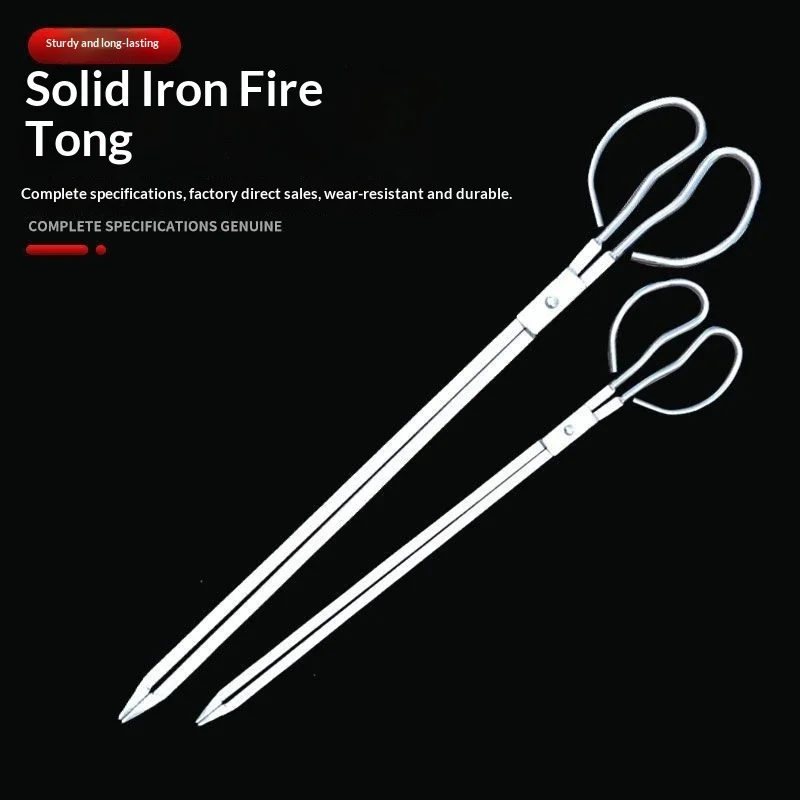 

Уличные толстые хромированные щипцы для костра с длинной ручкой, угольные щипцы-захваты, инструмент для сбора мусора и очистки канализации