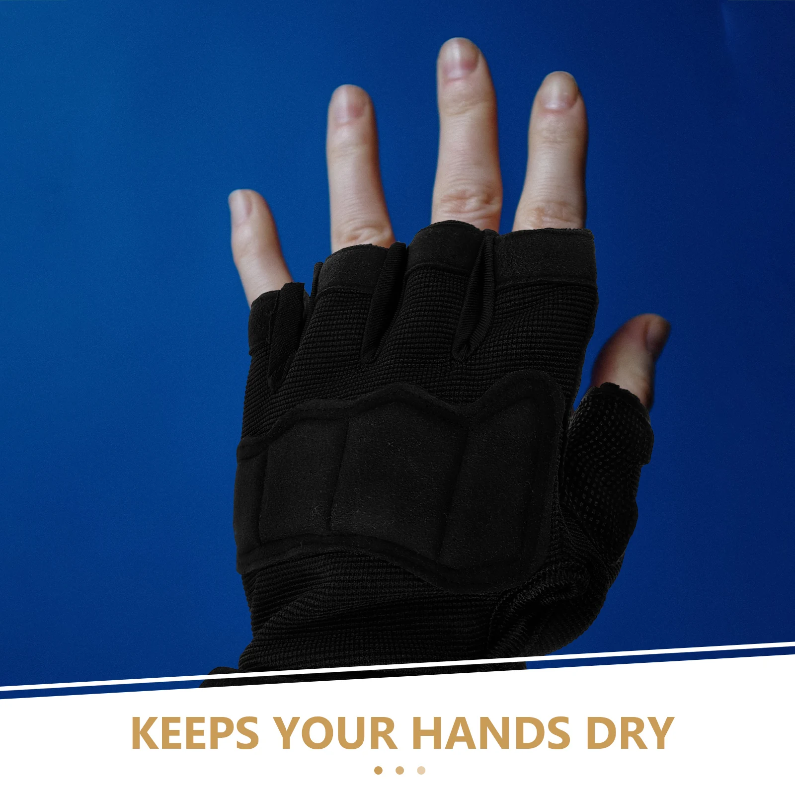 

1 Pair Anti-slip Wear-resistant Motorcycle Riding Gloves XL Black Parachute Waterproof Nylon Fingerless for Men Women Cycling