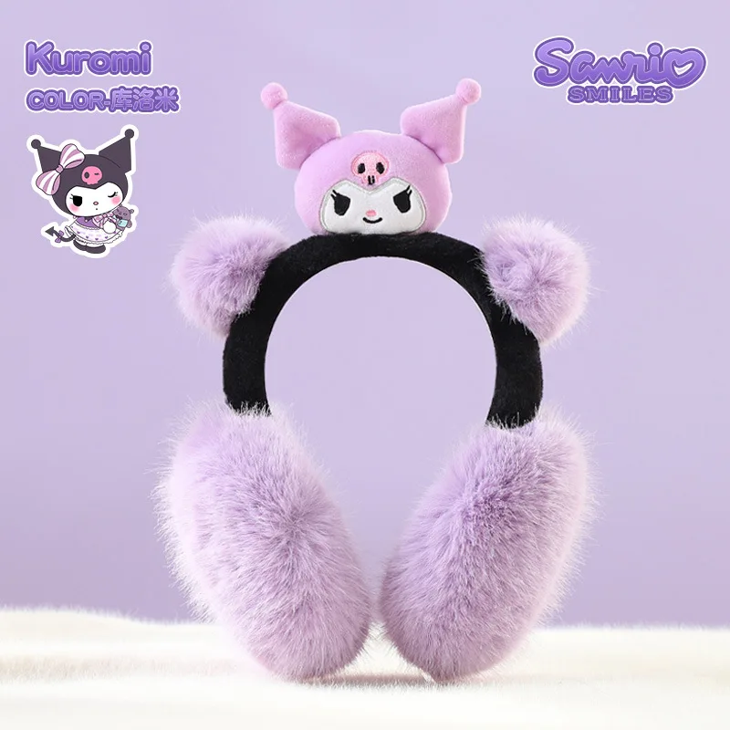1 قطعة لـ Kuromi Earmuff الإبداعية الكرتون أنيمي الطرفية الخريف والشتاء في الهواء الطلق الدافئة يندبروف الأذن يفشل الهدايا #2