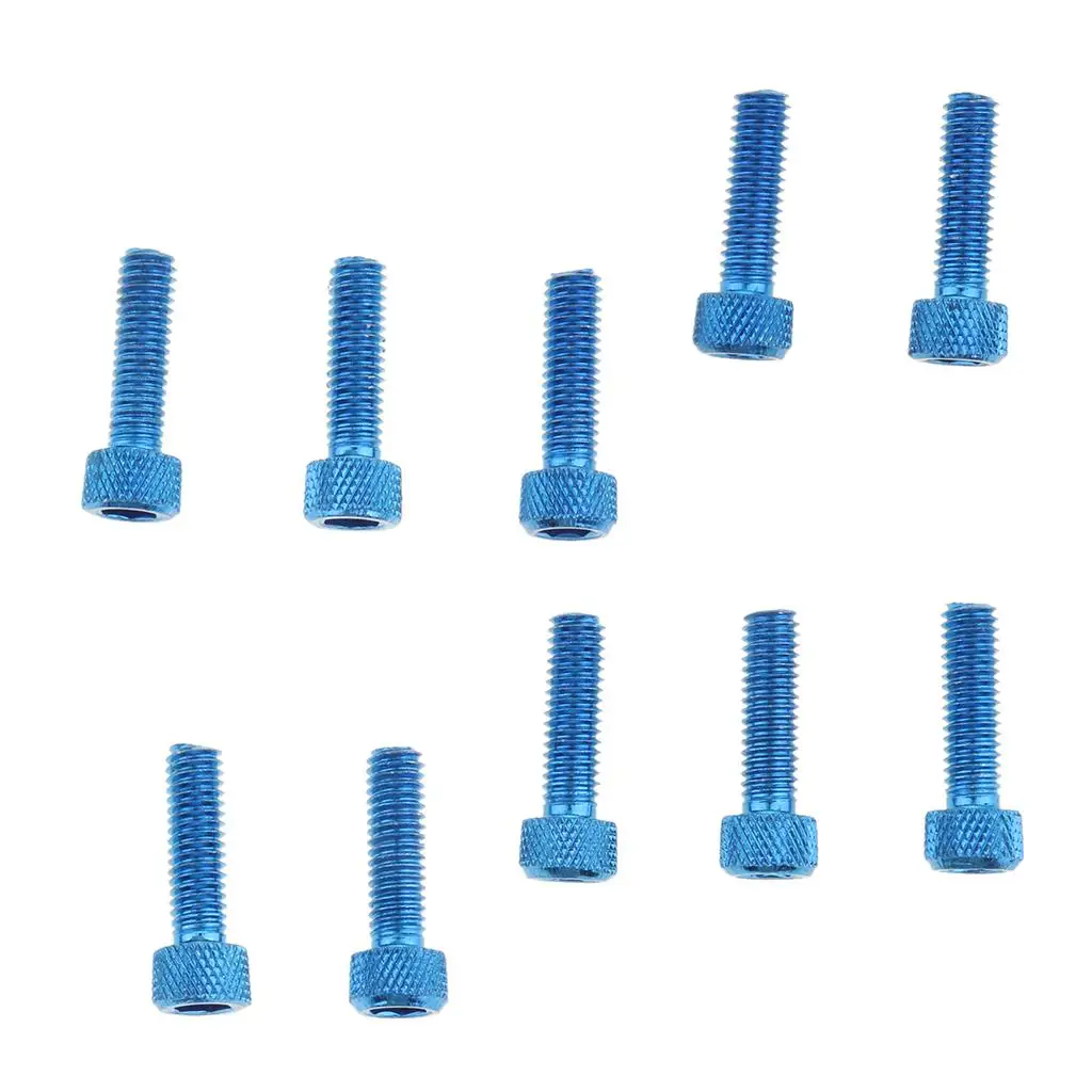 

10pcs Blue M6 * 20mm Aluminum Hex Socket Cap Screw Screws Tool