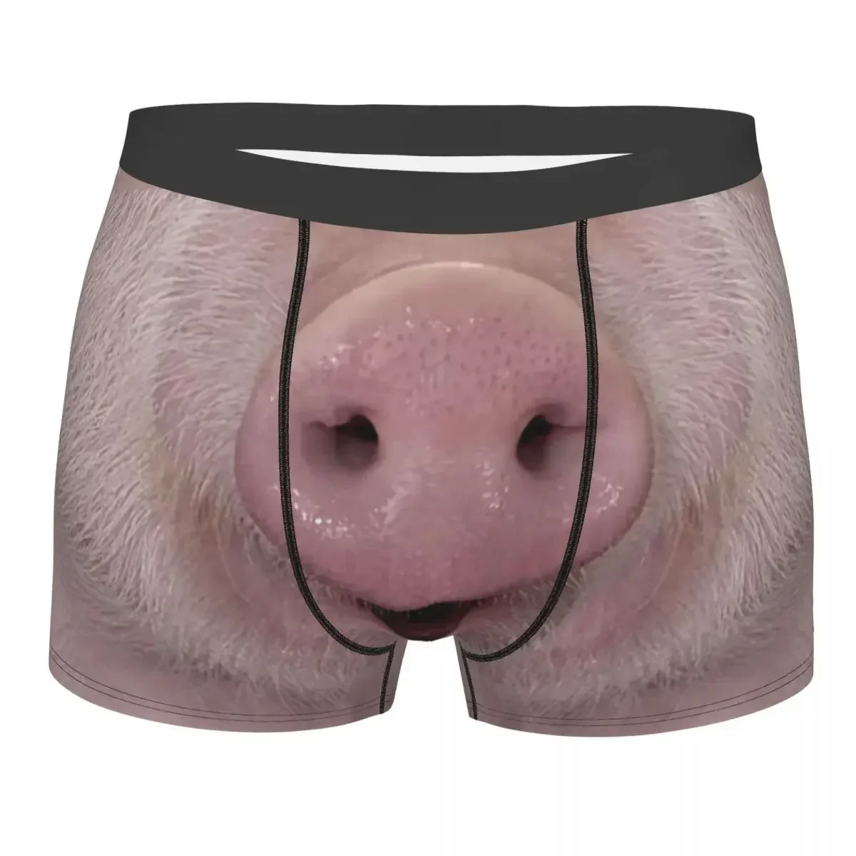 Male Novelty Funny Pig Nose Underwear Animal Snout Boxer Briefs Soft Shorts Panties Underpants