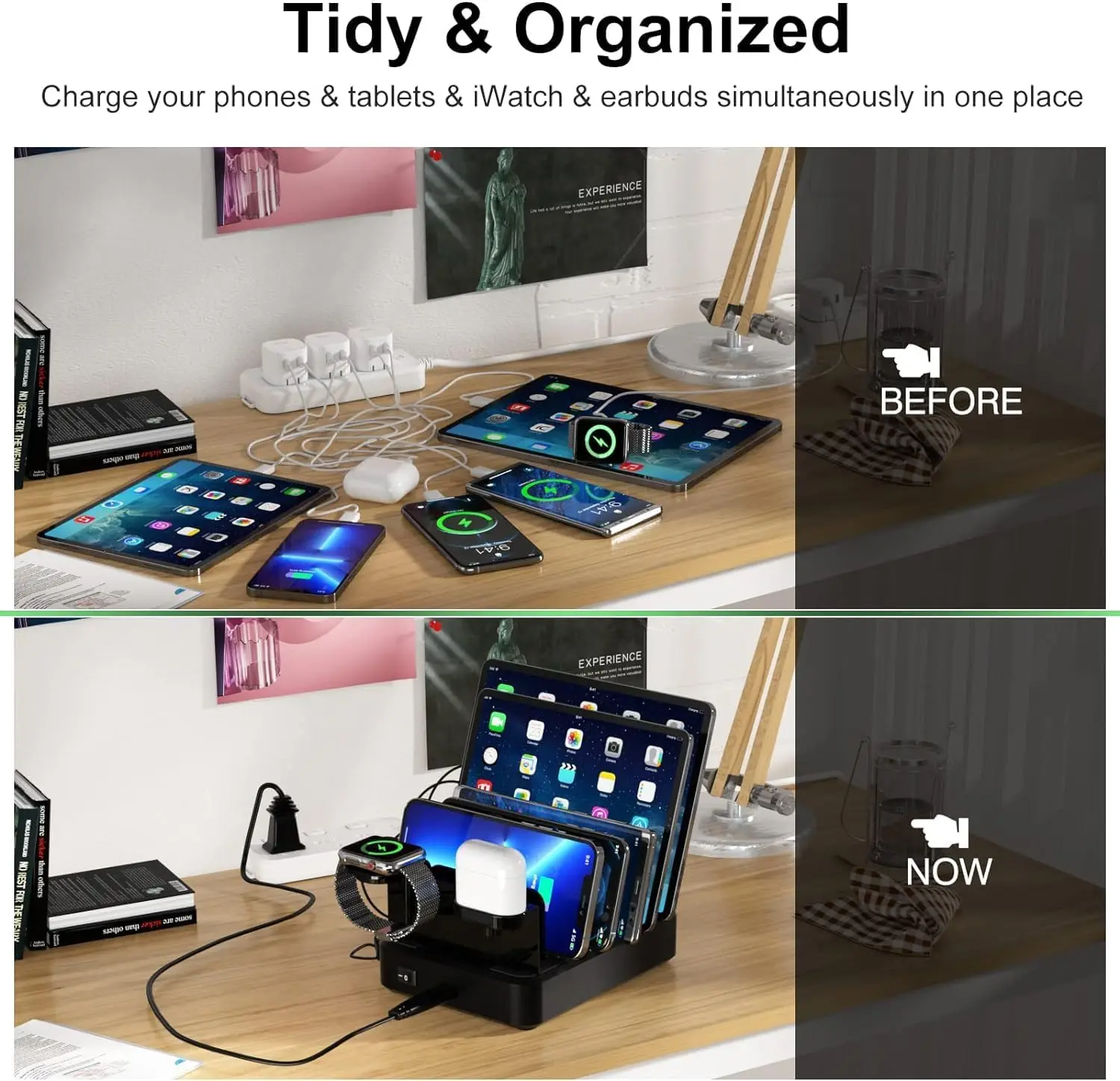 ใหม่เครื่องชาร์จหลายพอร์ตโทรศัพท์มือถือแท็บเล็ตประเภท-C พอร์ต USB นาฬิกาชุดหูฟังเครื่องชาร์จไร้สาย 8in1 พอร์ตอะแดปเตอร์ฮับมัลติฟังก์ชั่น