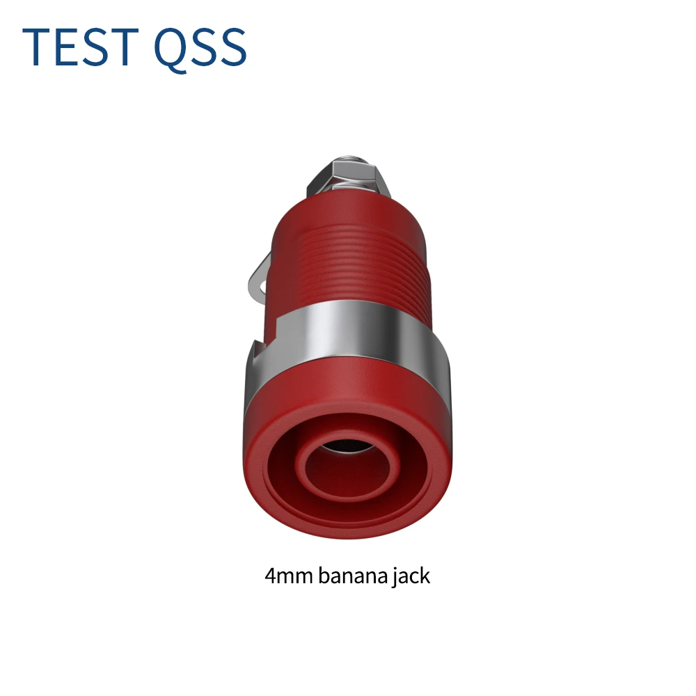 QSS 10PCS 4MM Banana Socket Binding Post Nut Banana Plug Jack Electrical Connector Terminal Test Hole DIY Parts Q.40018