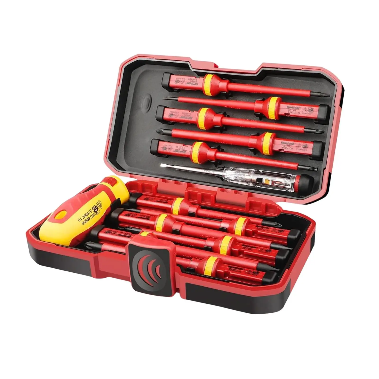 Insulated Screwdriver Set Electrician with Case,Workshop Tester Pen Electrical Screwdriver Set for Home, Laptops