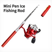 1set Pen Fishing Rod Spinning Wheel Fishing Wheel Portable Pocket Ice Fishing Rod Sea Rod Gear Telescopic canne a peche
