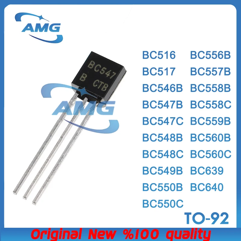 100PCS Package TO-92 BC560C BC557B BC548B BC639 BC556B BC547C BC560B BC550C BC547B BC559B BC550B BC546B BC558C BC549B BC558B BC5