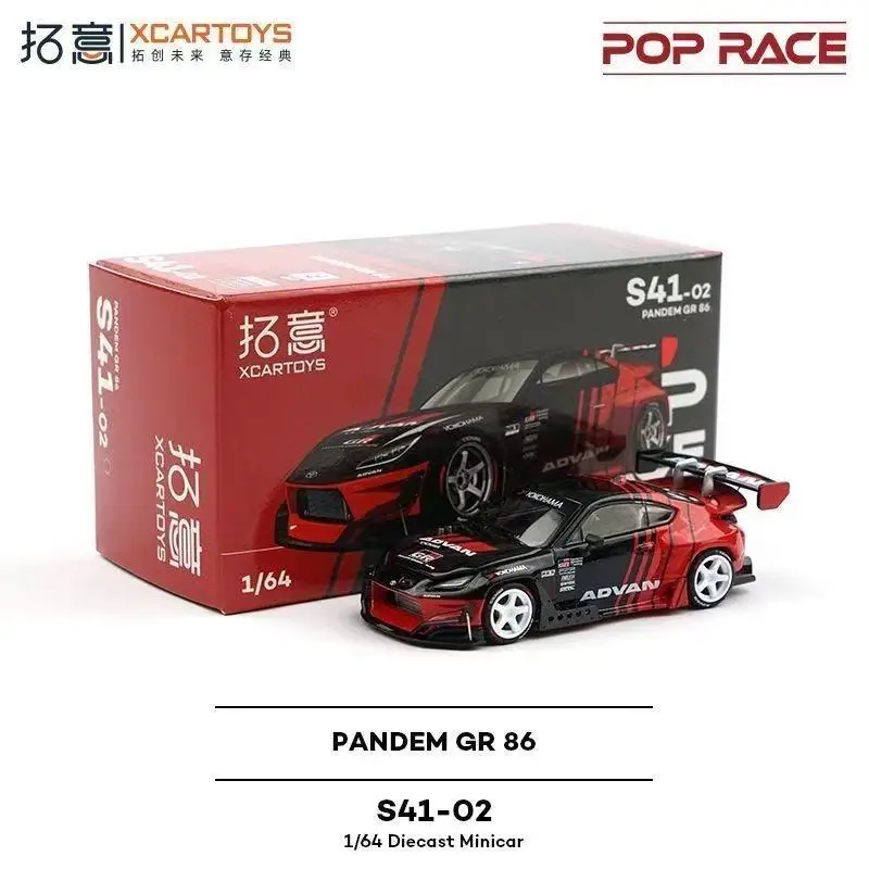 

POPRACE сплав 1/64 Toyota суперкар коллекция украшений PANDEM GR86-ADVAN гоночная модель