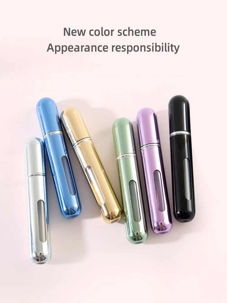 1/3/5Pcs 10ml Self-Pumping Perfume Dispenser Bottle Bottom Direct Fill Spray Bottle Aluminium Portable Push Punch Perfume Bottle