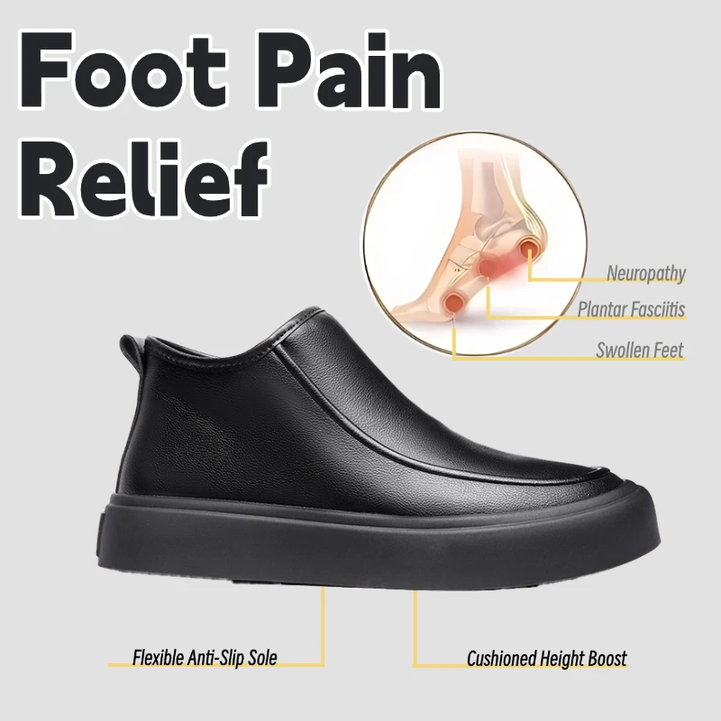 

LiveDay Men's Ankle Boots, Comfortable Platform Shoe, Casual Slip-On, Outdoor Shoes, Male Fashion, High Quality Botas Hombre