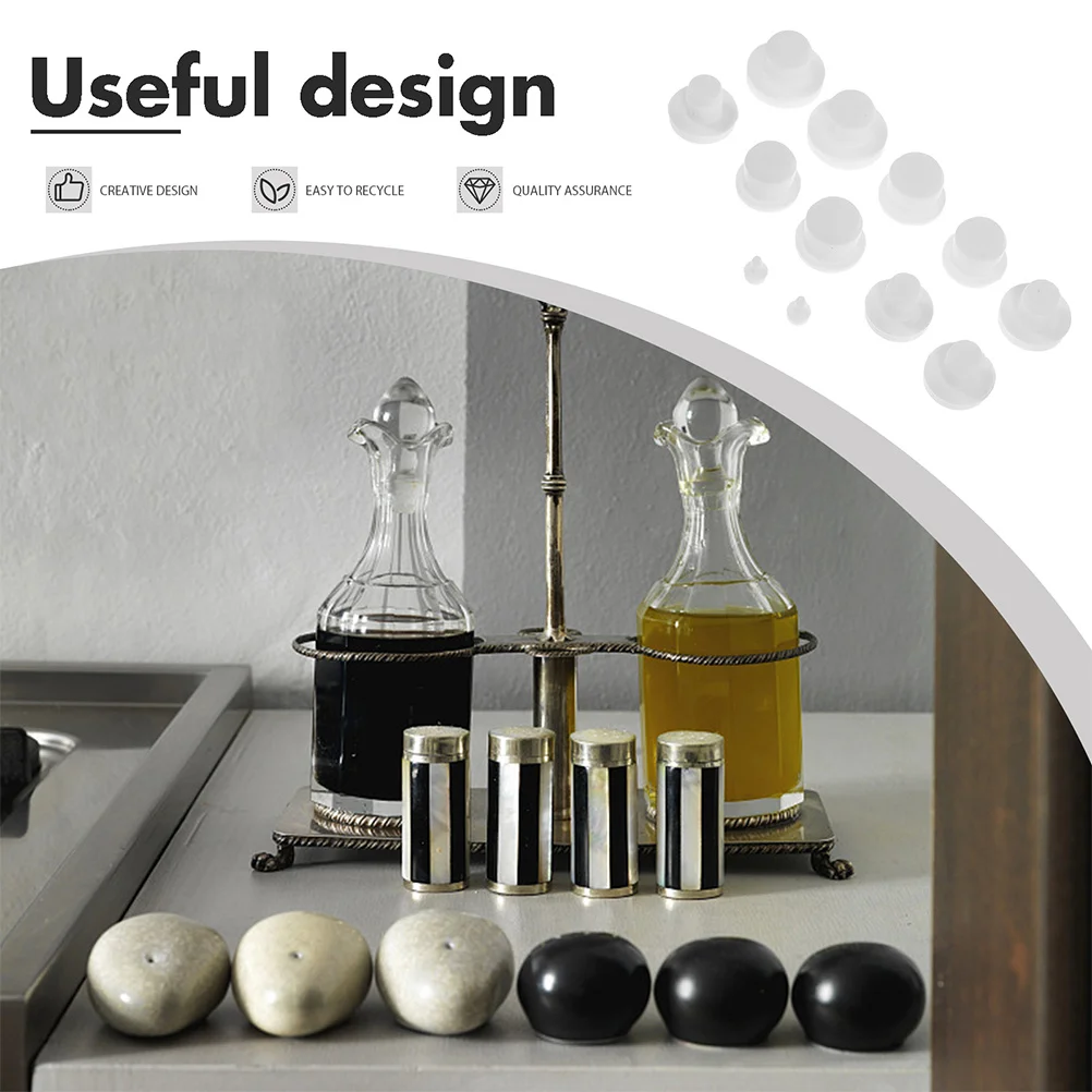 

24pcs Silicone Stoppers For Salt Pepper Shakers Oil Resistant Smooth Edge Kitchen Outdoor Use Silicone Bottle