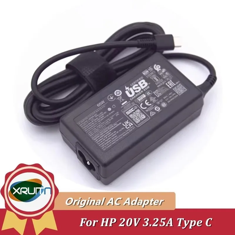 

Genuine 65W AC Adapter Charger 20V 3.25A USB-C Type C TPN-HA01 TPN-DA20 TPN-CA21 for HP EliteBook x360 1040 G8 G7 G4 Notebook PC