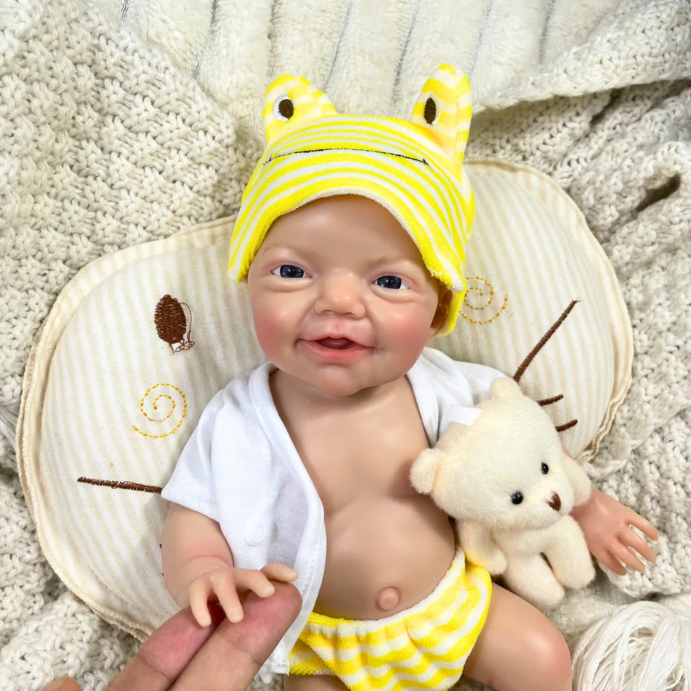 33 CM Mini Full Silicone Reborn Baby Doll Charlie Boy or Girl can be choose Lifelike Silicone Washable Doll Christmas Gift Toy