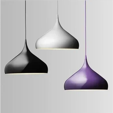 Suspension de comptoir de bar à une tête, personnalité de la mode, aluminium, violet, rouge, lumières blanches, lampe de salle à manger, bougie, L43