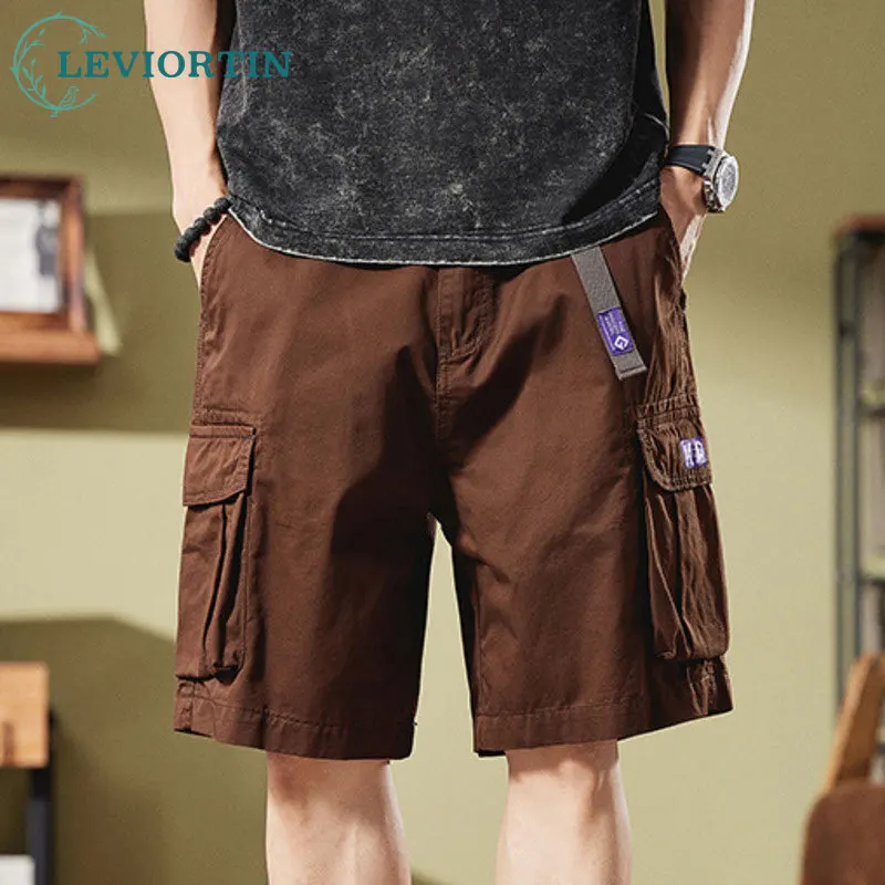 

2025 Summer New China-Chic Fashion Urban Loose Work Wear Shorts Large Pockets Men's Versatile Casual Fashion Outdoor Capris