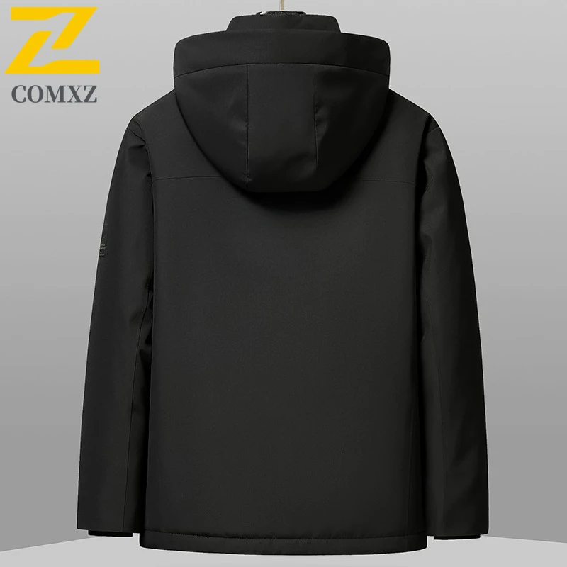 COMXZ Men Down Jacket Casual Hooded Outdoor Office Lightweight Padded Jackets 90 Percent Duck Down Thickened Warm Winter Coat