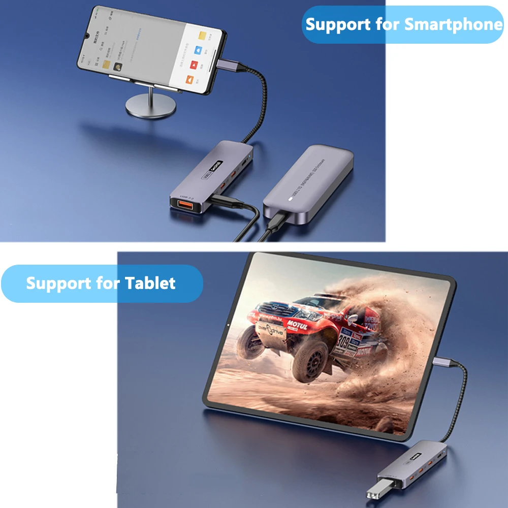 10Gbps USB3.2 Gen2 HUB USB C Splitter Hub 10Gb for PC Laptop MacBook Air/Pro iPhone 15/15 Plus/15 Pro Max Samsung S24 S23 Ultra image 6