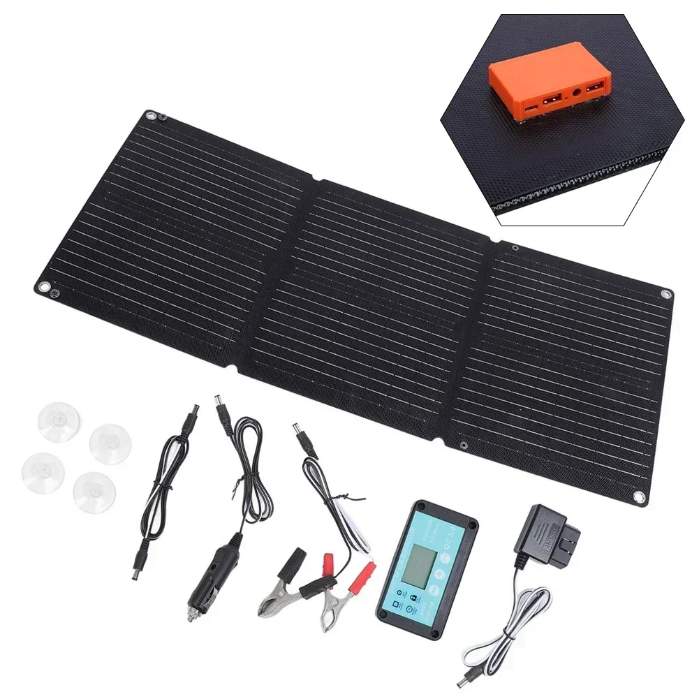 

90W Foldable Solar Panel With 30A Controller Triple-Folding ETFE Weatherproof Design Monocrystalline Silicon Solar Charger
