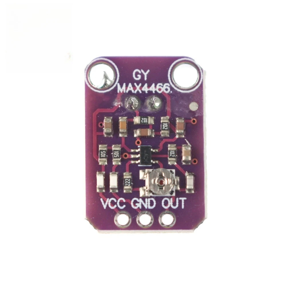 Módulo amplificador de microfone max4466 max9814, sensor de som, placa pcb, baixo ruído e agc, controle de ganho automático, kit diy para arduino, 1 peça