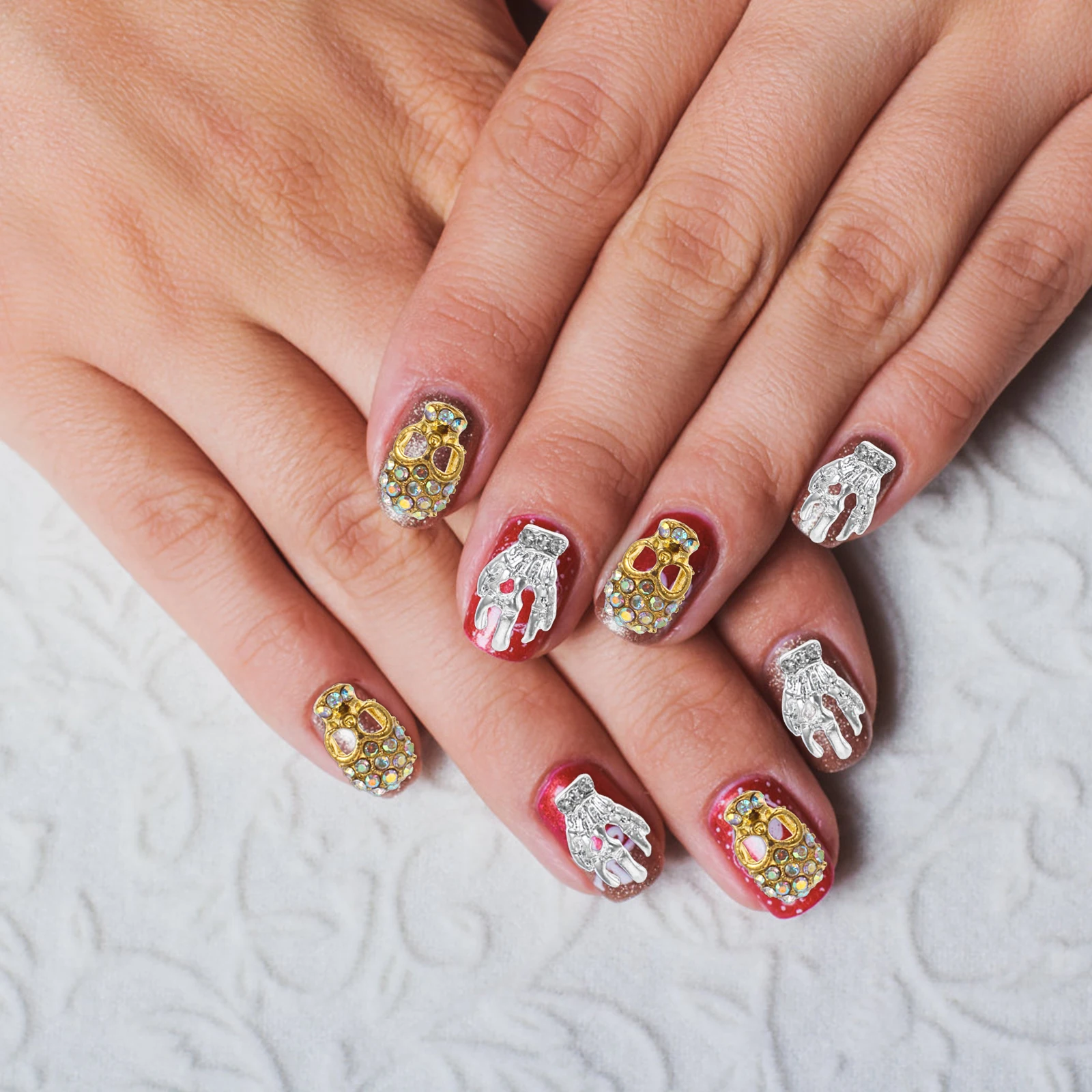 

40 шт., наклейки для дизайна ногтей, ювелирные изделия из сплава, декор, маникюр, маникюрные наклейки, наклейки с бриллиантами, легкий безопасный материал