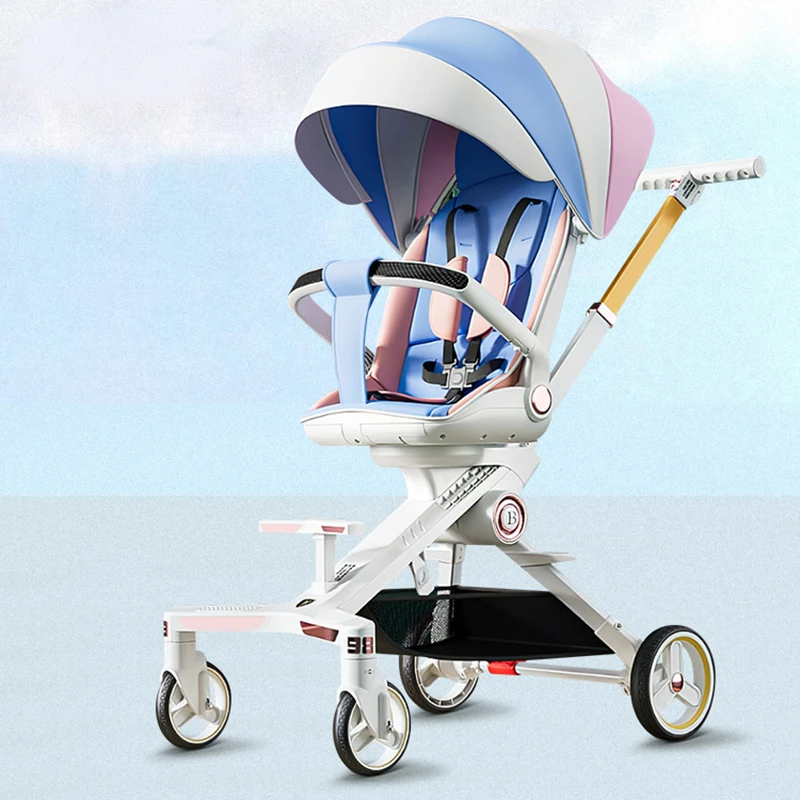 Lightweight Four wheels High landscape Baby Stroller Can Sit Lie Two-way Folding Stroller Newborn Shock absorption Baby Cariage