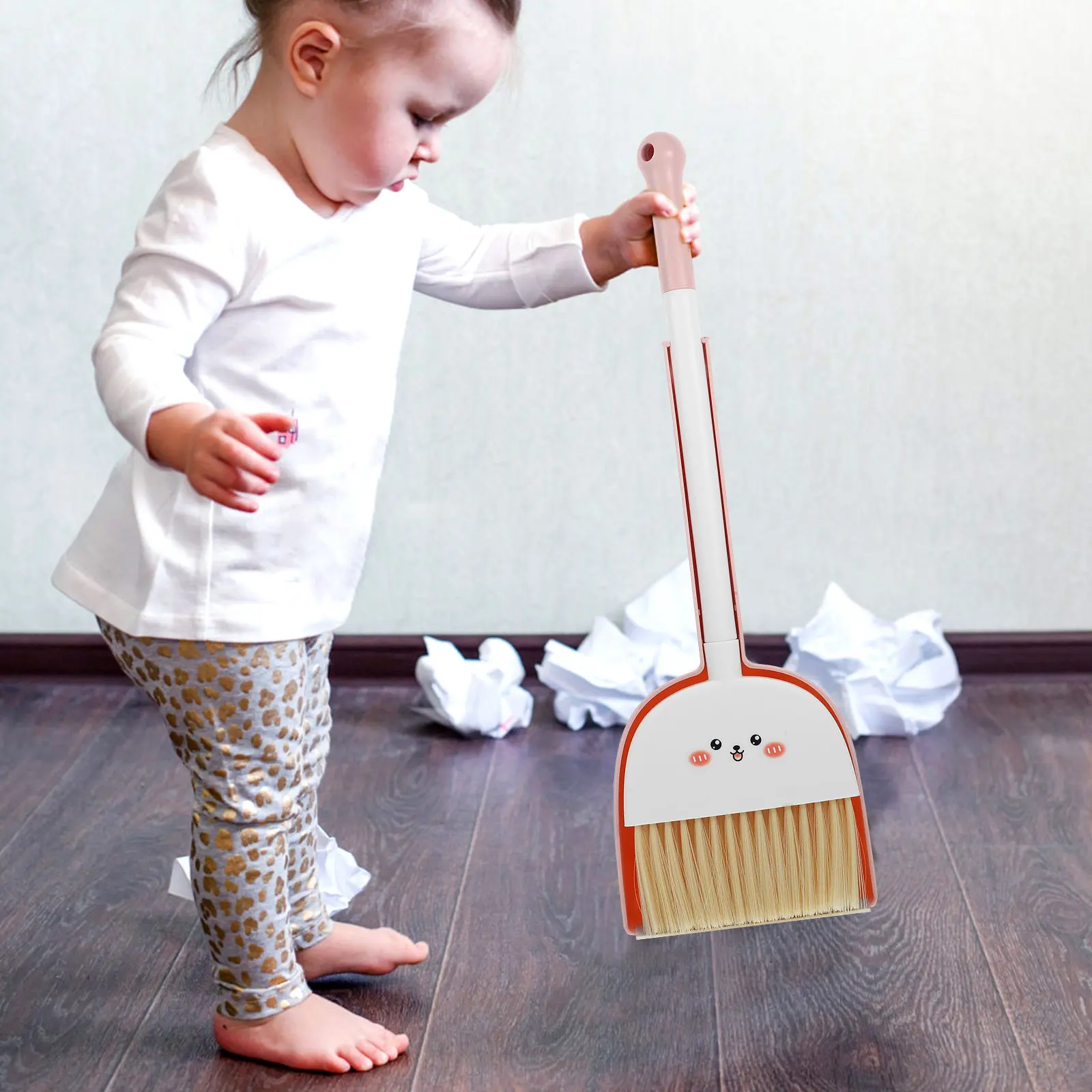 

1Set Kids Broom and Dustpan Cartoon Animal Style Small Cleaning Tool Lightweight Compact for Home Child Housekeeping Helper