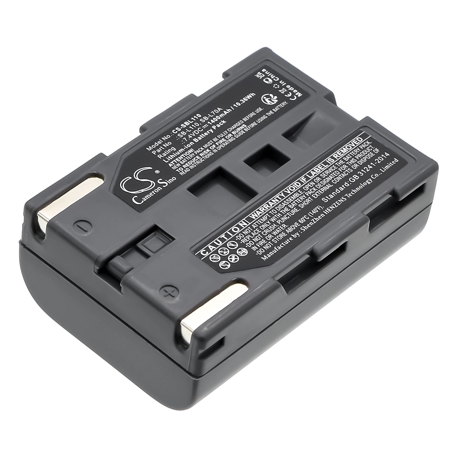 

Li-ion Camera Battery for Samsung, 7.4V, 1400mAh, Compatible Models:SC590T, SC-D130, SC-D180, SCD21, SCD23, SCD24, SCD27, SCD31