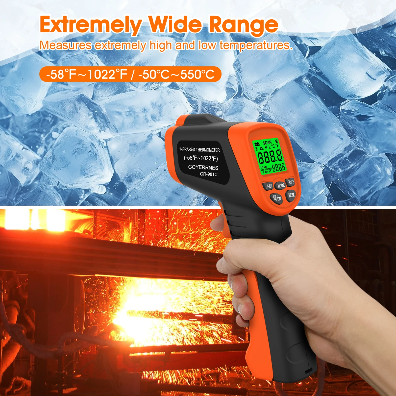 Infrared Thermometer Laser Tem - Industrial Laser Thermometer Gun 评论和价格