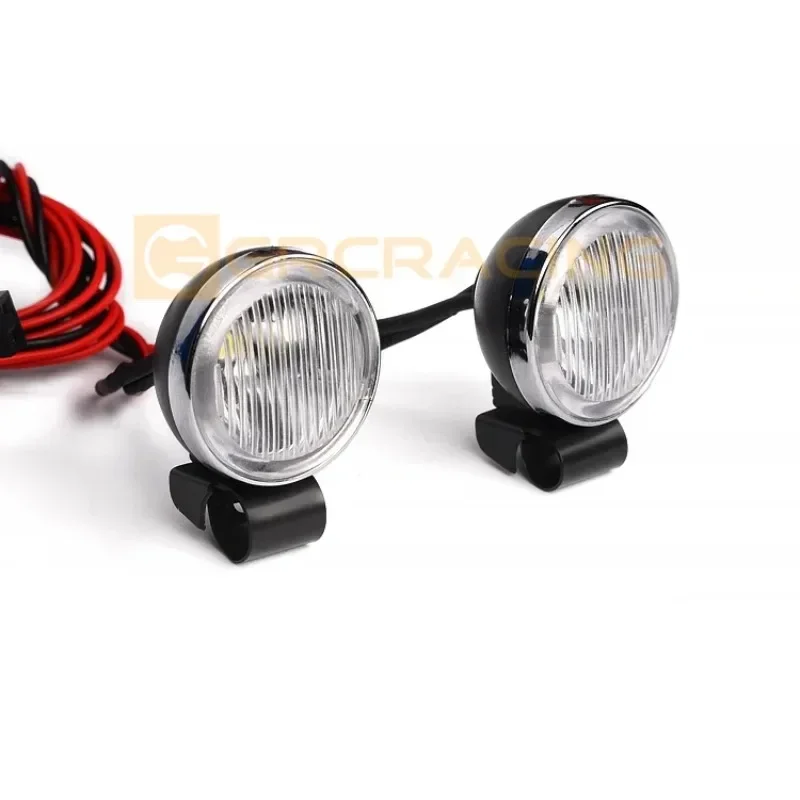 LED 1 Pair Retro Round Spotlight Searchlight for 1/10 1/8 RC Crawler Car Traxxas TRX4 AXIAL SCX10 RC4WD D90 Accessories