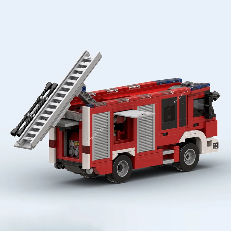 Stadt fahrzeug Feuerwehr auto Moc Bausteine Modell Ziegel Sets montieren Sammlung Display Kinderspiel zeug Geschenke 538pcs