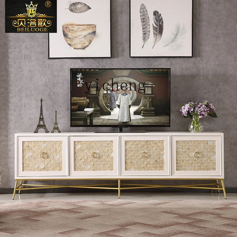 

XL American simple TV cabinet living room low cabinet stainless steel foot floor cabinet multi-function