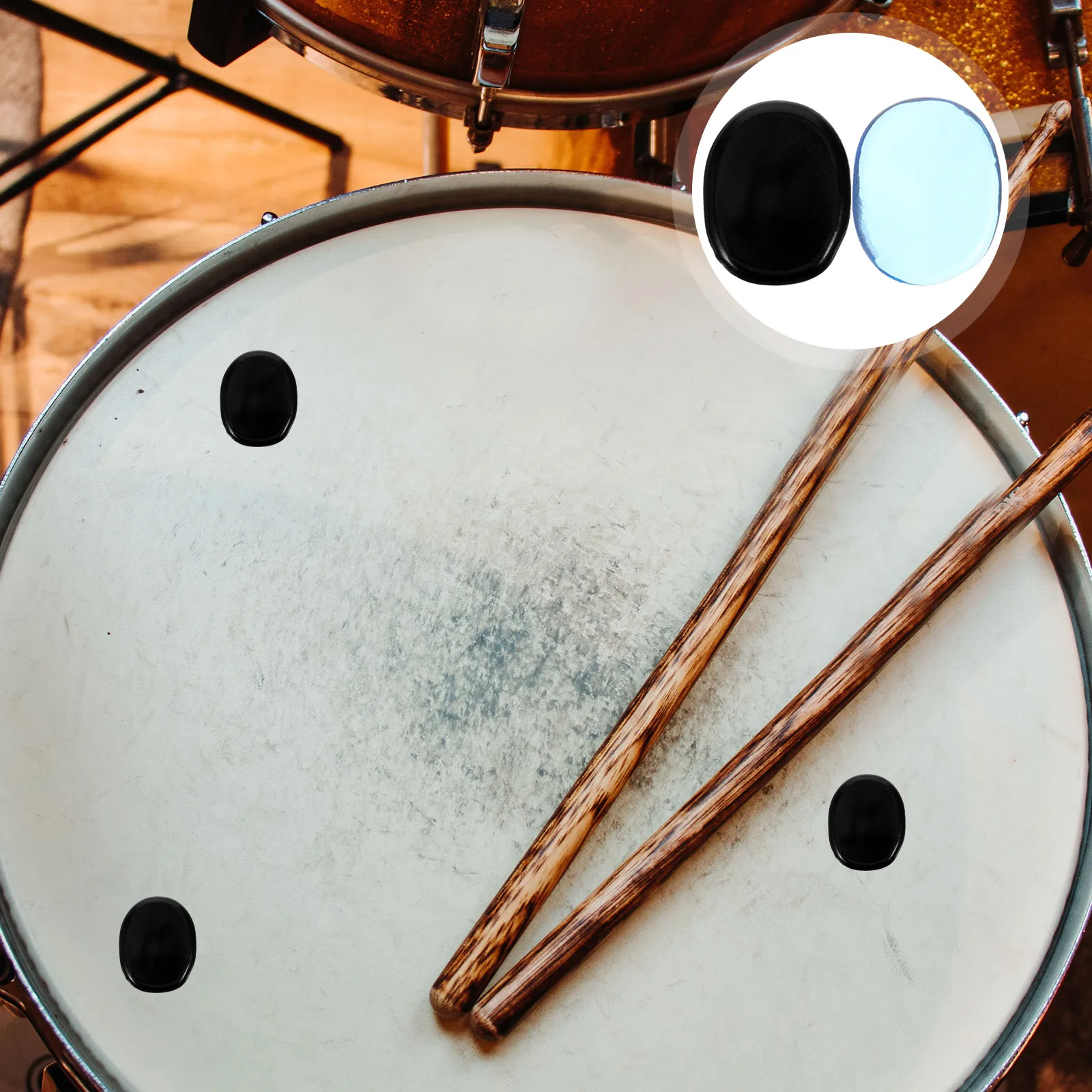 

24 Pcs Mute Pad Drum Pads Practice Drumming Snare Kit Silicone Muffler Noise-absorbing Stickers