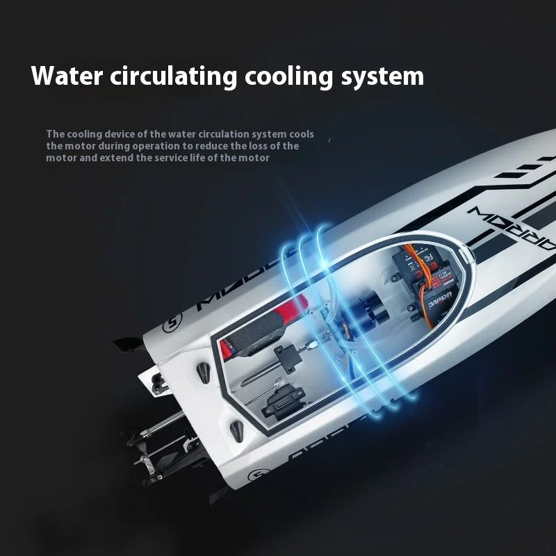 High-speed Brushless Remote Control Speedboat Water-cooled Extended Version Of The Capsize A Key Reset Waterproof Speedboat Toys