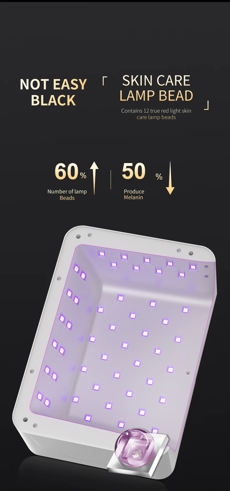 NEBX Professional 48W Nail Dryer 57 Beads Large Space UV LED Lamp Quick Whiten Therapy for Manicure-New